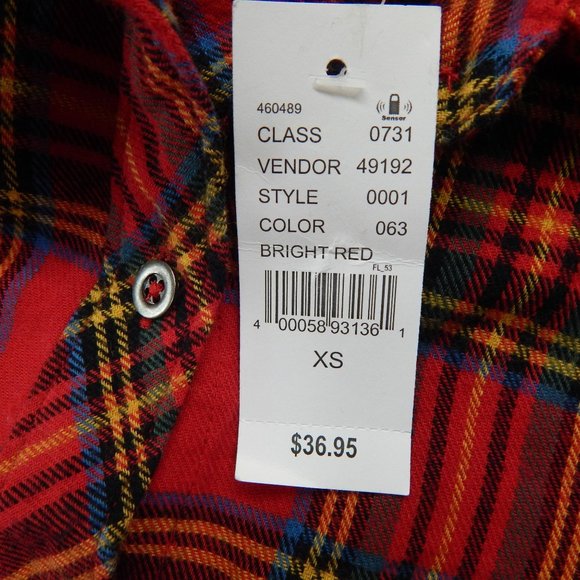PacSun L.A Hearts Womens Plaid Long Sleeve Button Down Flannel Red Size XS - Picture 15 of 16